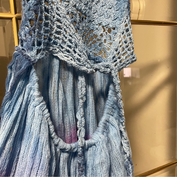 Blue Crochet Kids Casual Dress - Picture 7 of 8